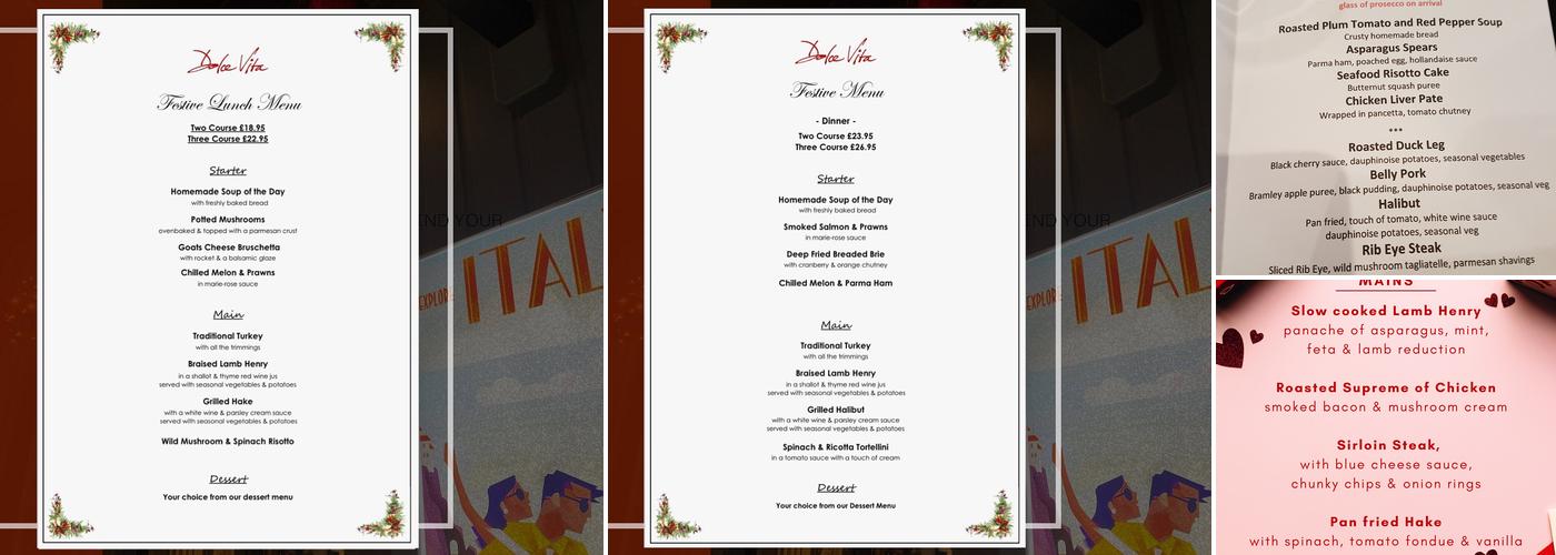 Dolce Vita Menu