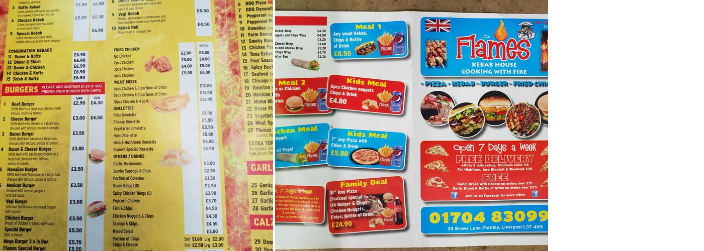 Formby Grill House & Pizzeria Menu