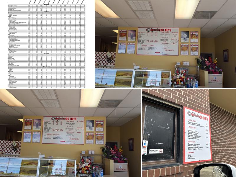 Shipley Do-Nuts Menu