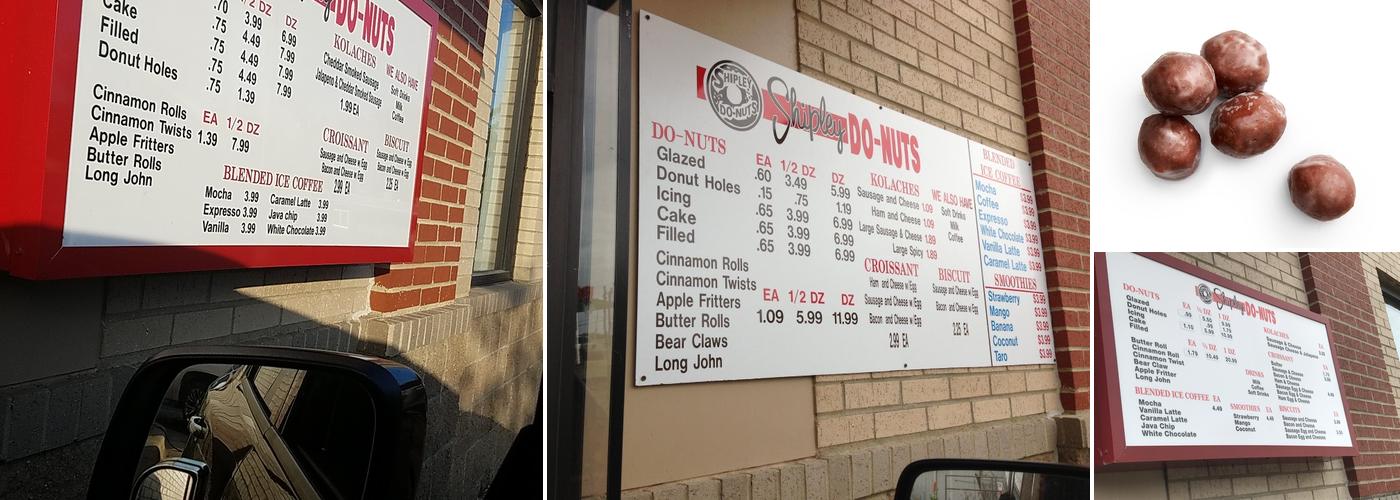 Shipley Do-Nuts Menu