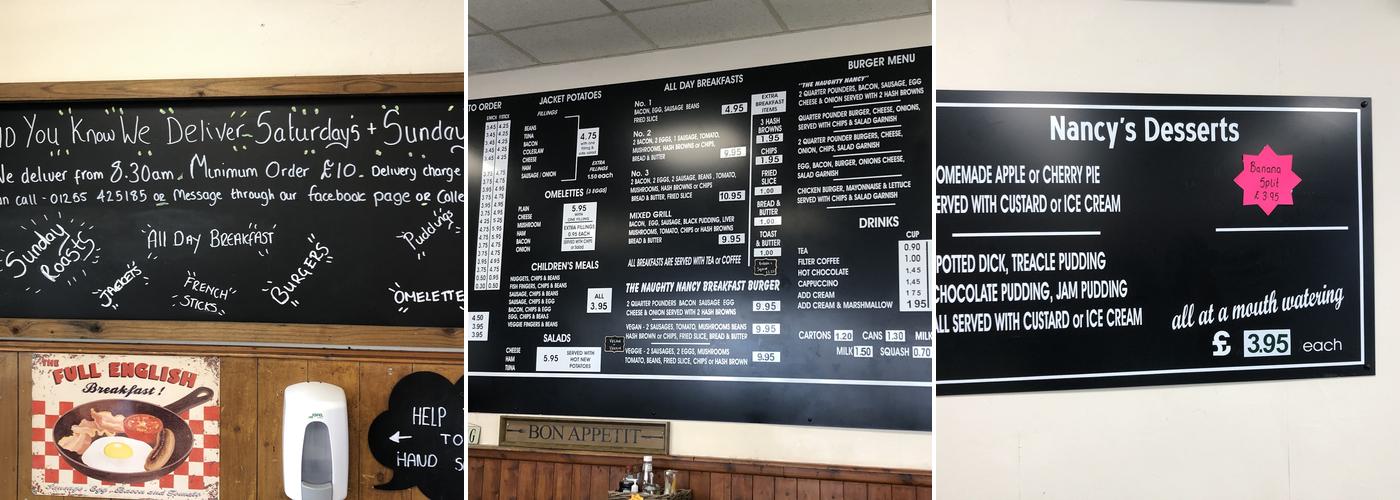 Nancy's Kitchen Menu