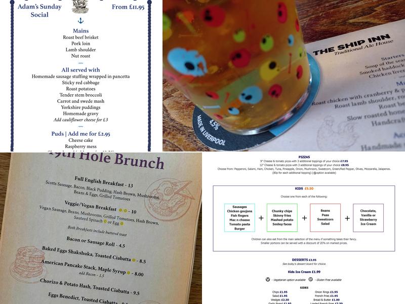 The Ship Inn Hoylake Menu