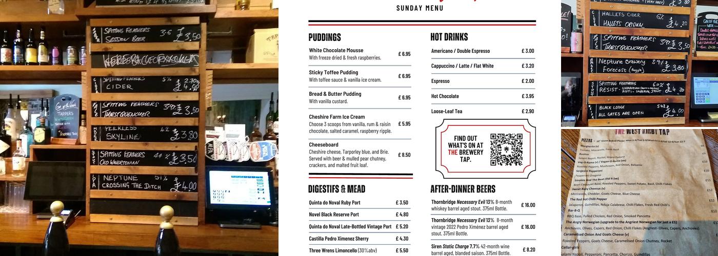 West Kirby Tap Menu