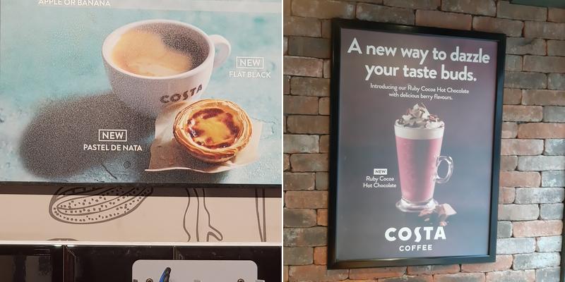 Costa Coffee Chester Watergate St Menu