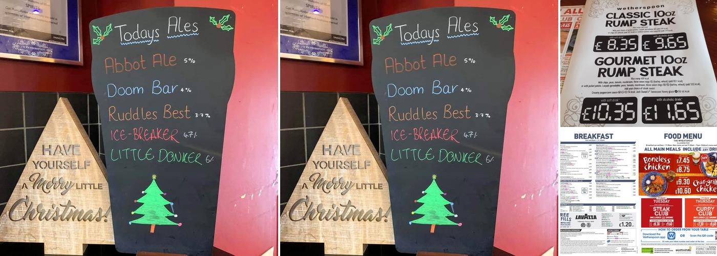 The Wheatsheaf - JD Wetherspoon Menu