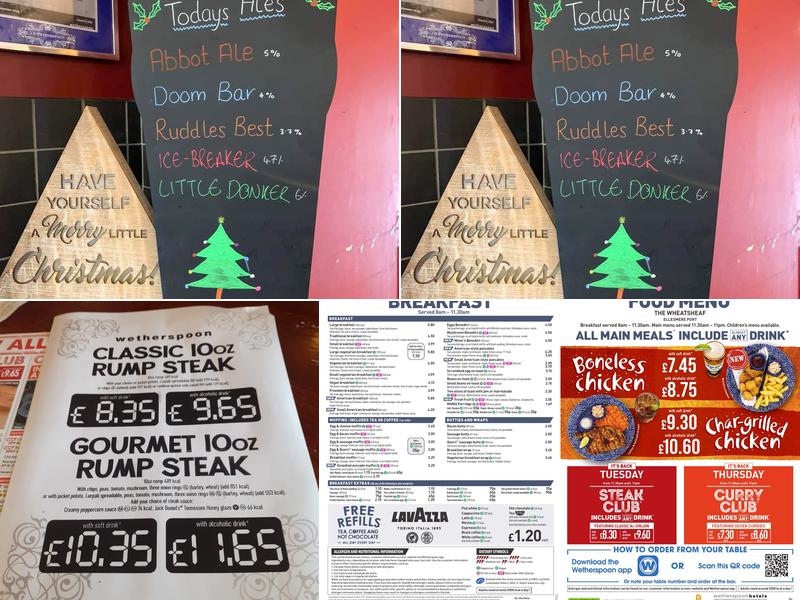 The Wheatsheaf - JD Wetherspoon Menu