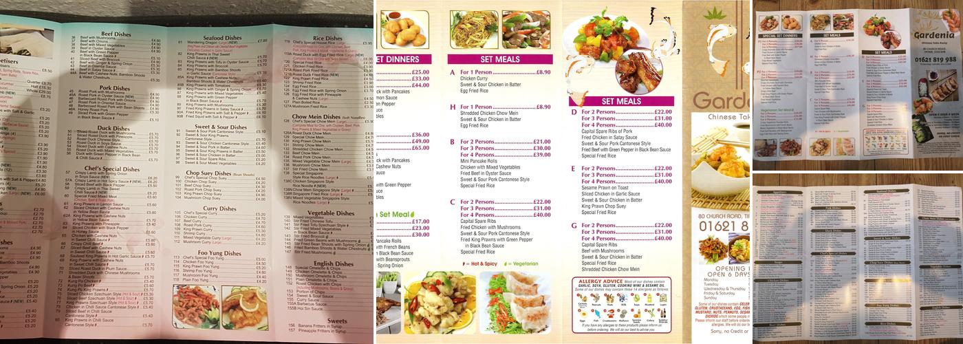 Gardenia Menu