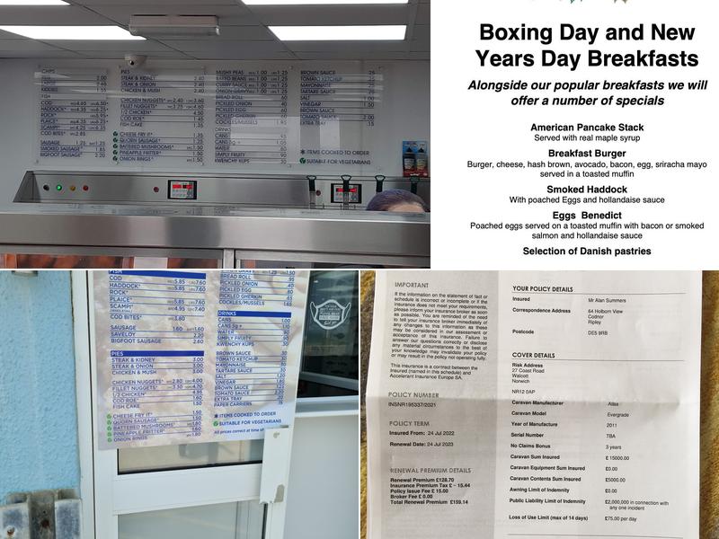 Kingfisher Fish Bar Menu