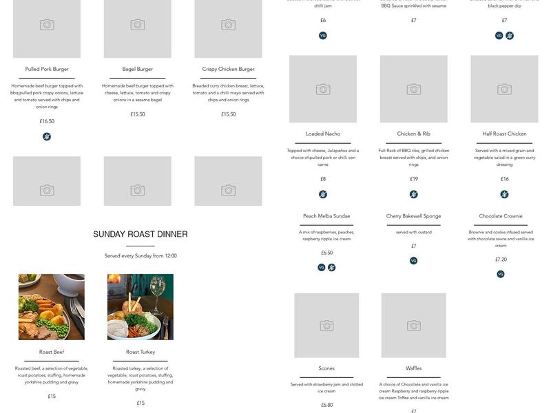 The Old White Bell Menu