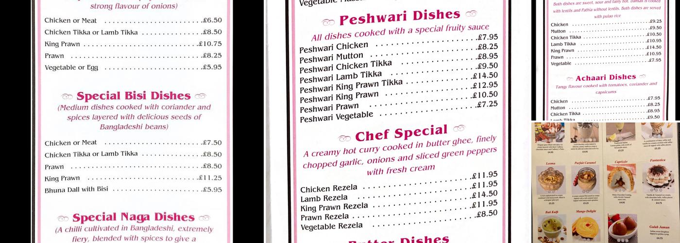 Shapla Tandoori Menu