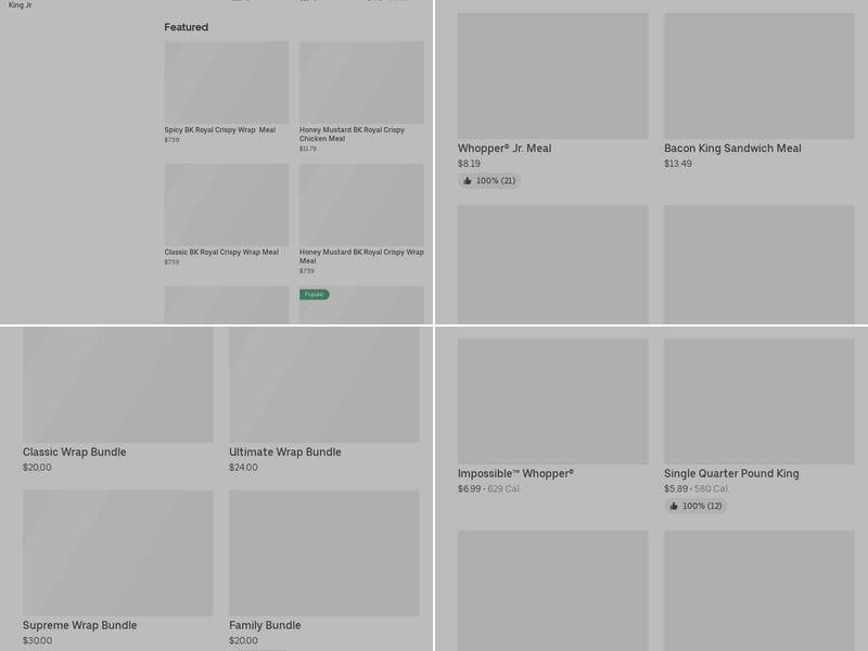 Burger King Menu