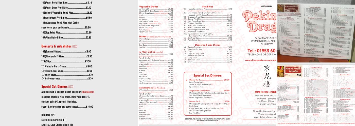 Peking Dragon Menu