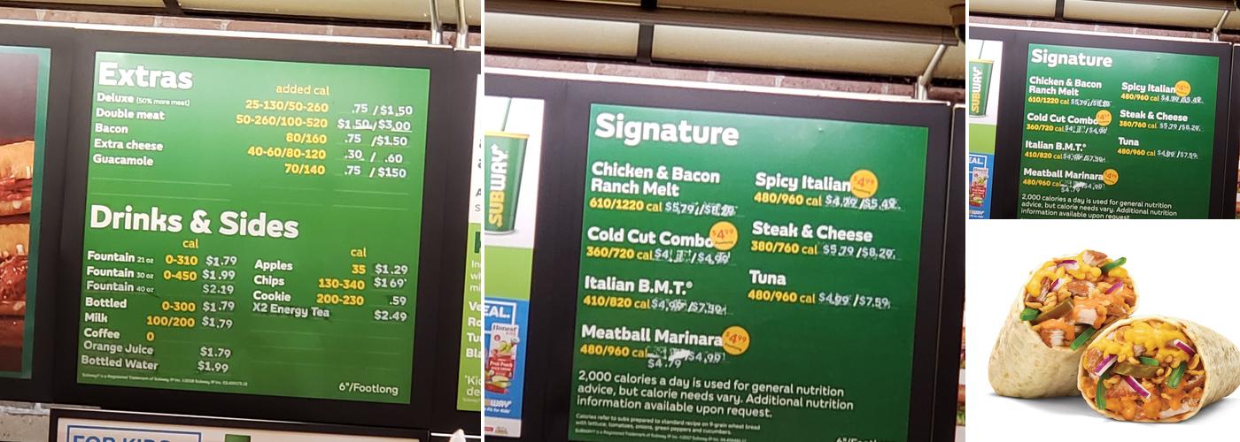 Subway Menu
