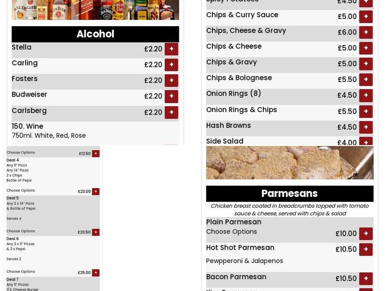 Acomb Pizza & Kebab House Menu