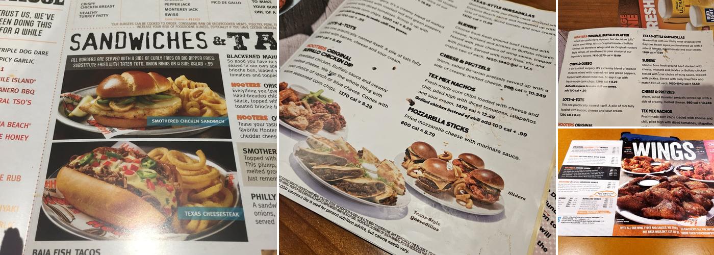 Hooters Menu