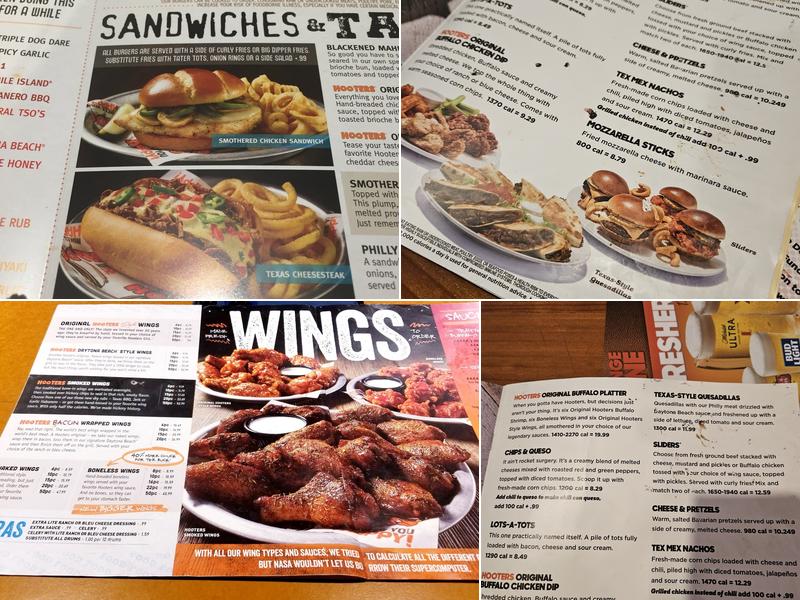 Hooters Menu