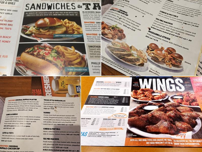 Hooters Menu