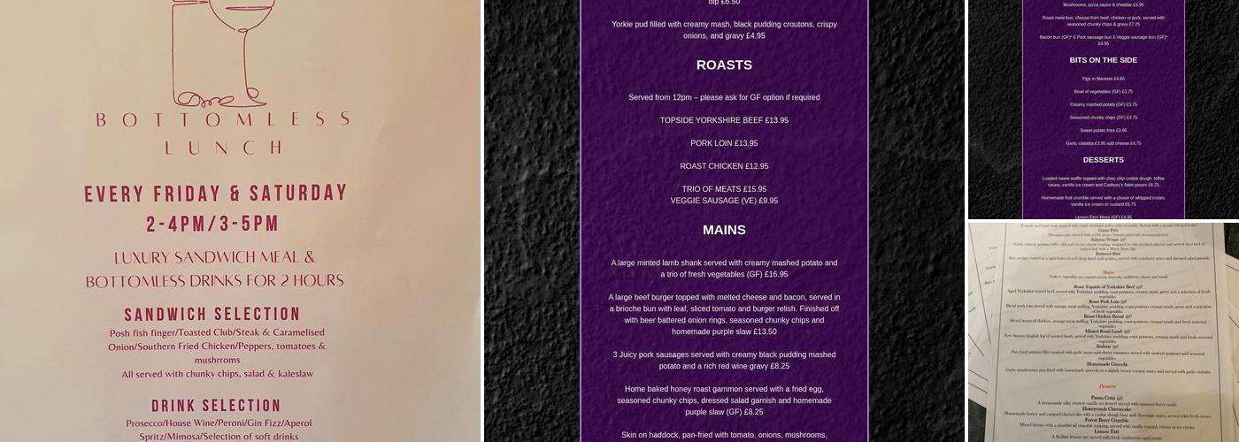 The Priory Bistro Menu