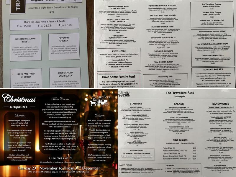 The Travellers Rest Menu