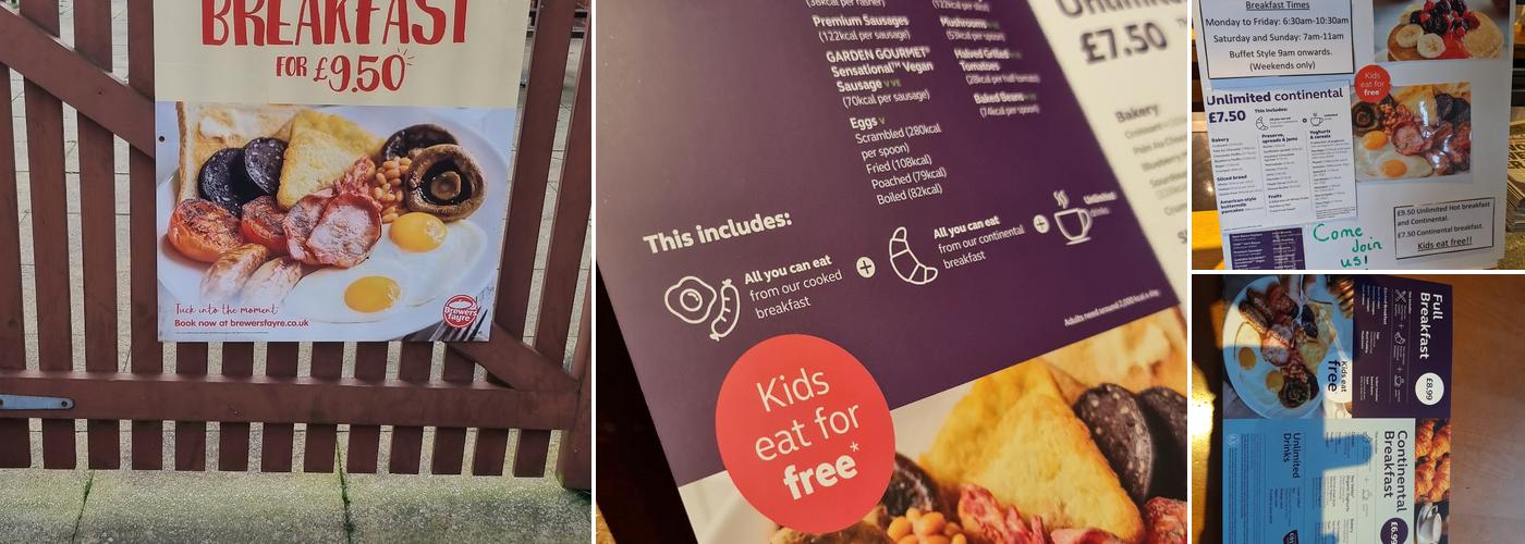 Clayton Green Brewers Fayre Menu