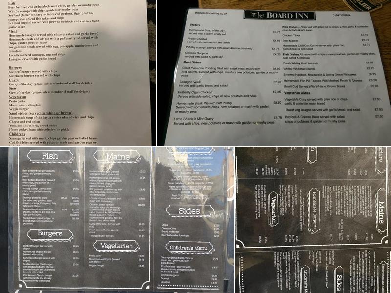 The Board Inn Menu