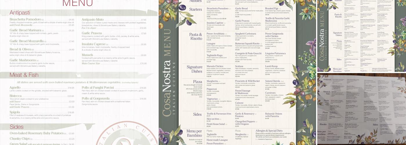 Cosa Nostra Menu
