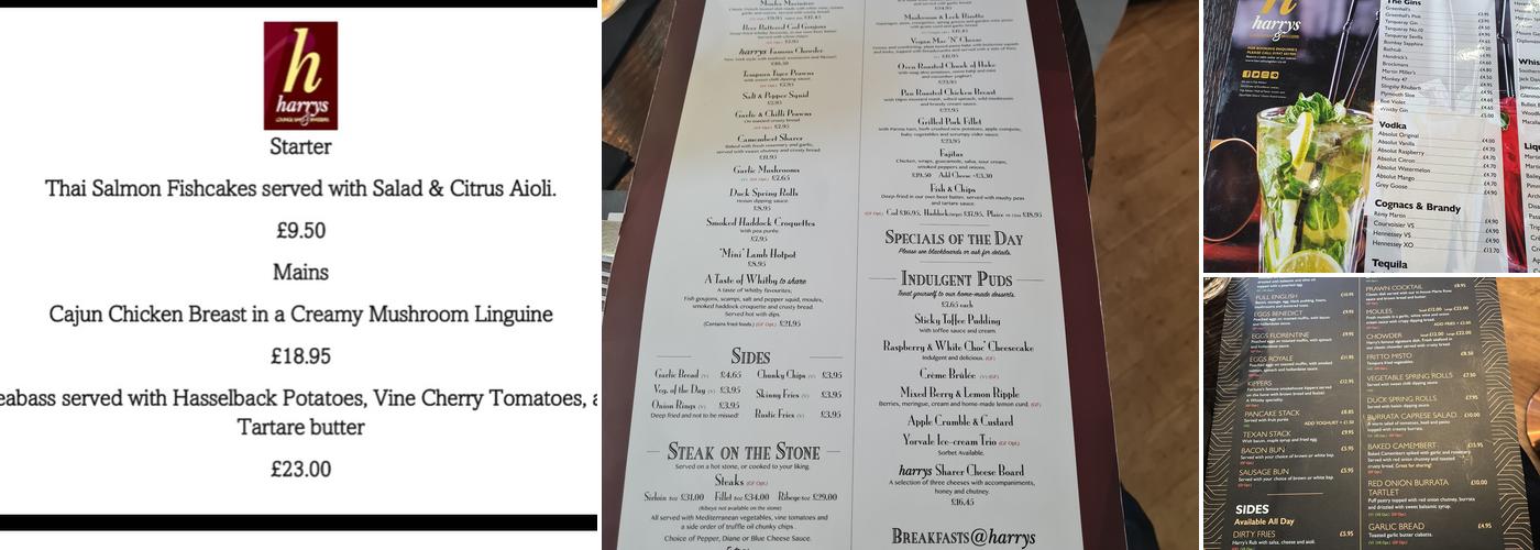 Harry's Lounge Bar & Brasserie Menu