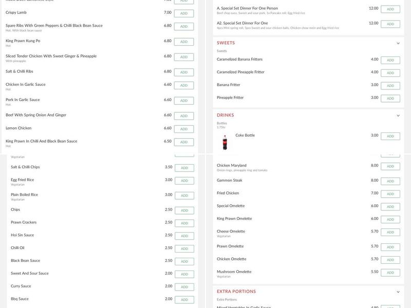 Grand City Chinese Take-away Menu