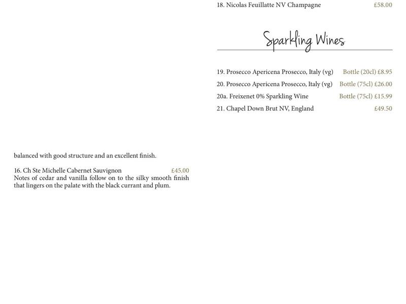 The Crown Inn Elton Menu