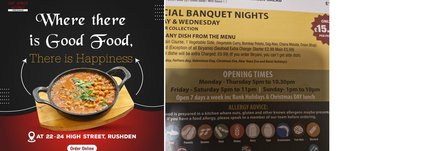 The Spice Lounge Menu