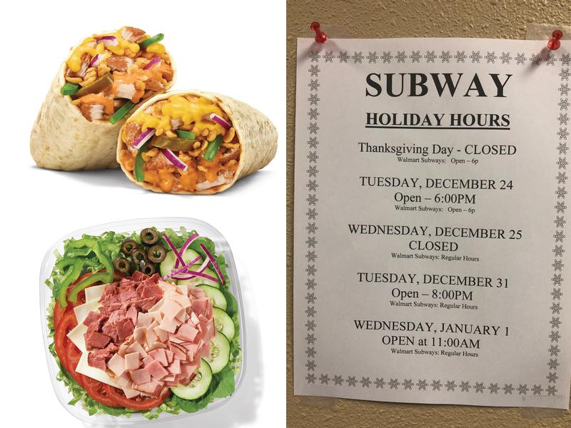 Subway Menu