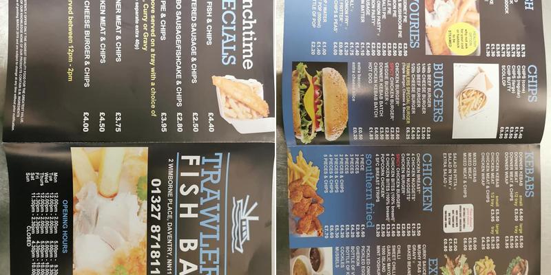 Trawlers Fish Bar Menu