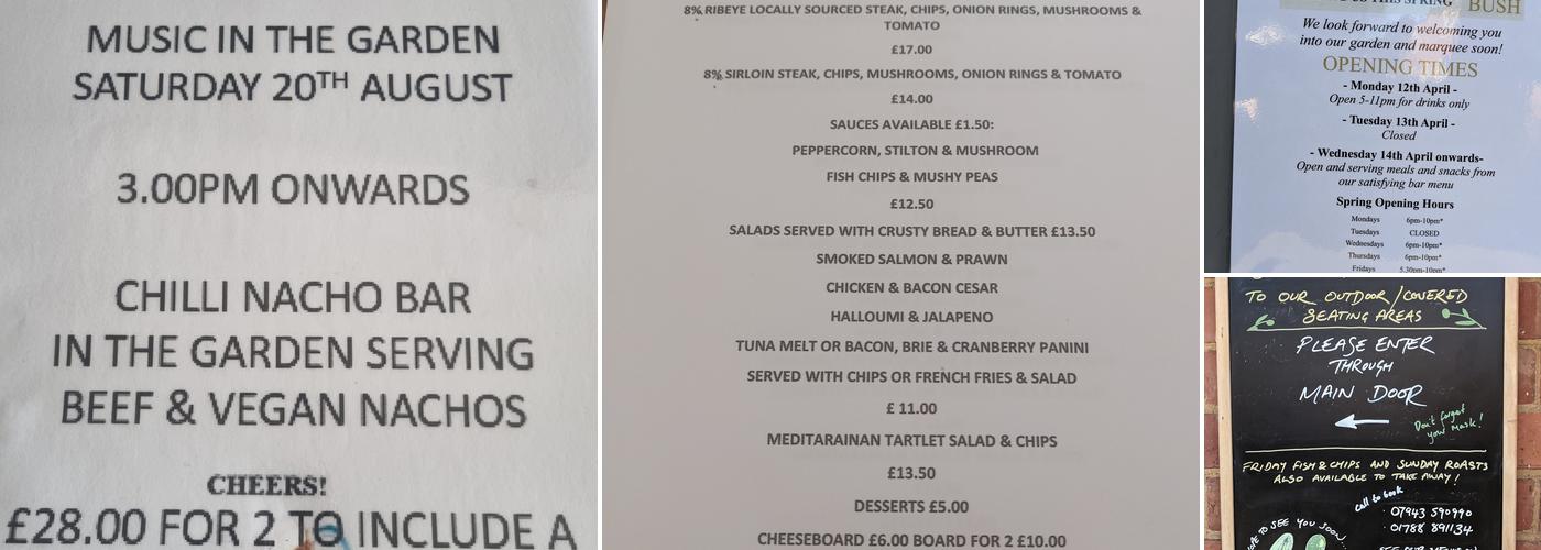 The Old Olive Bush Menu