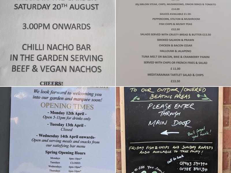 The Old Olive Bush Menu