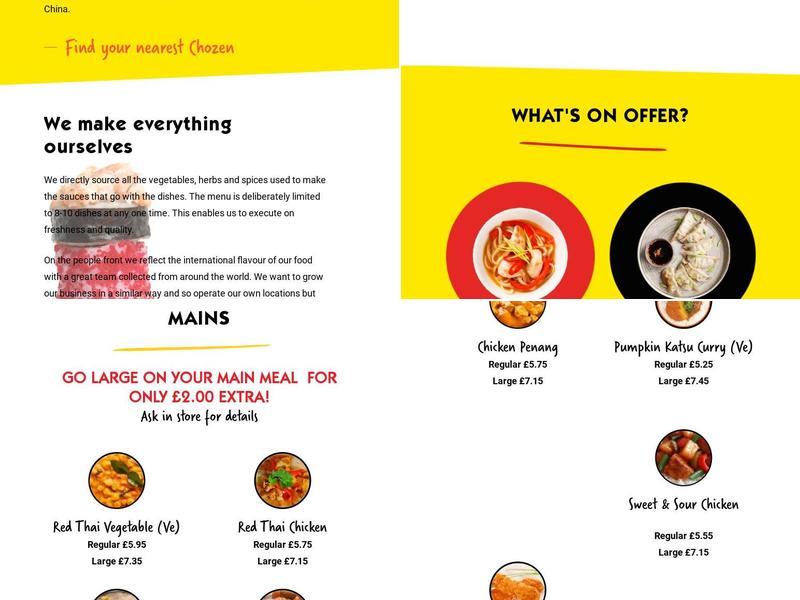 Chozen Noodle Menu