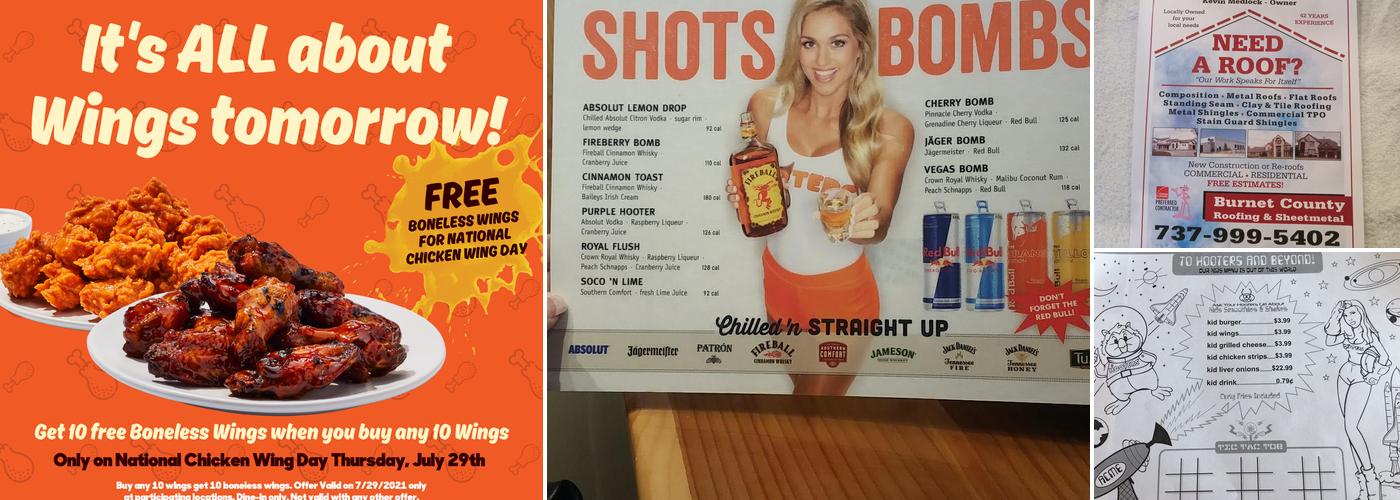 Hooters Menu