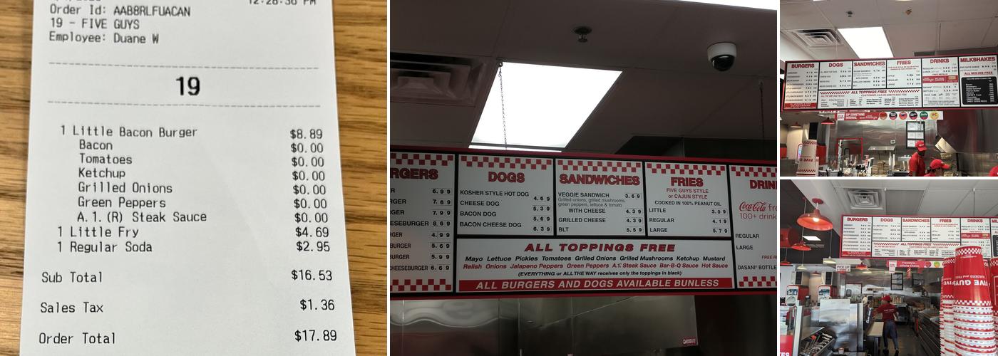 Five Guys Menu