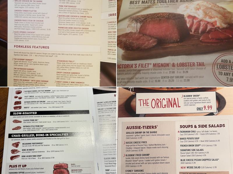 Outback Steakhouse Menu