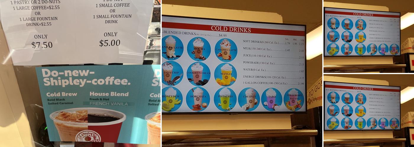 Shipley Do-Nuts Menu