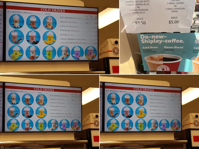 Shipley Do-Nuts Menu