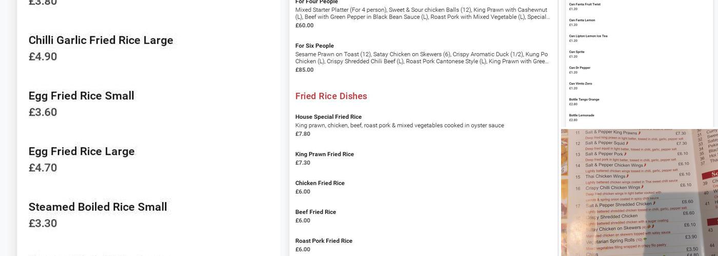 New Golden Kitchen Brackley Menu