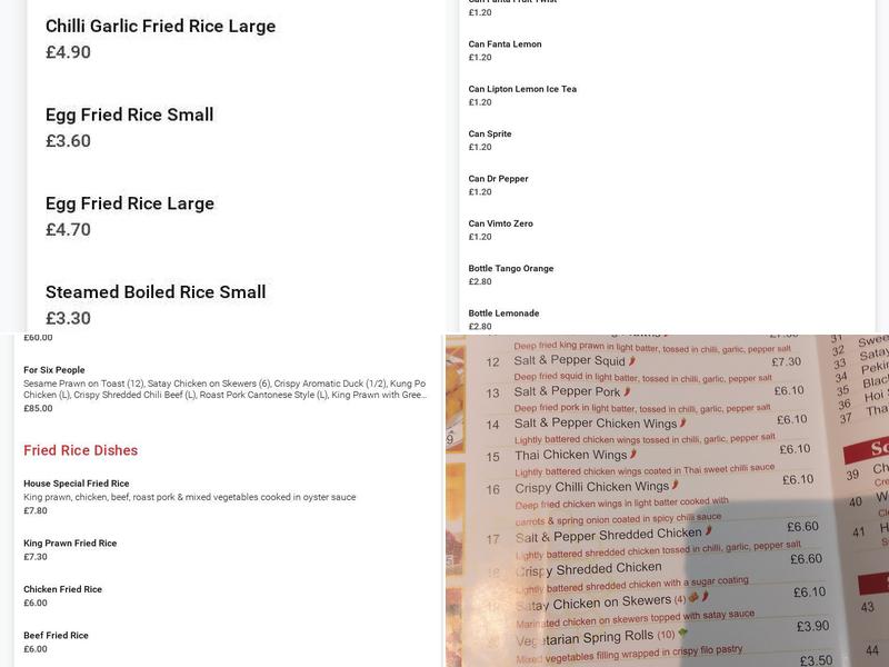 New Golden Kitchen Brackley Menu