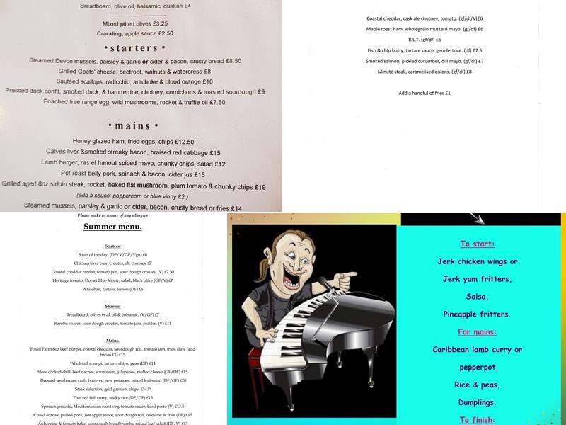 The Blue Vinny Menu