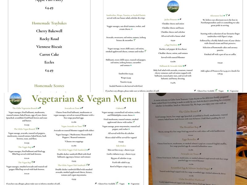 Glebe Farm Shop & Tea Room Menu