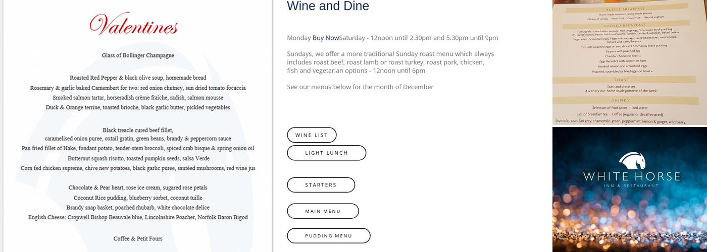 White Horse Inn Menu