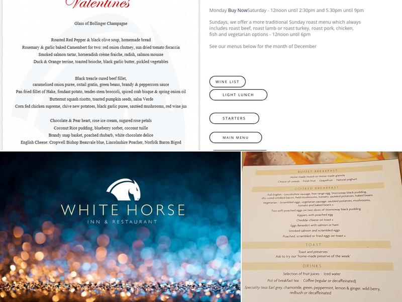 White Horse Inn Menu