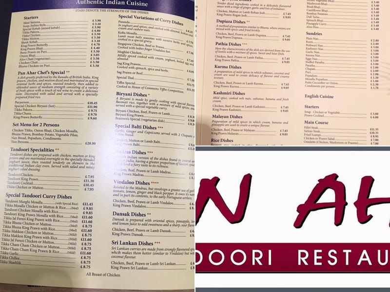 Pan Ahar Tandoori Menu