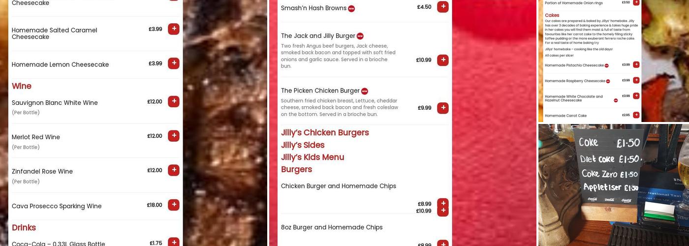 Jillys Homebake @ The Rose Inn Menu