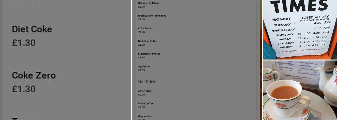 Arnside Chip Shop Menu