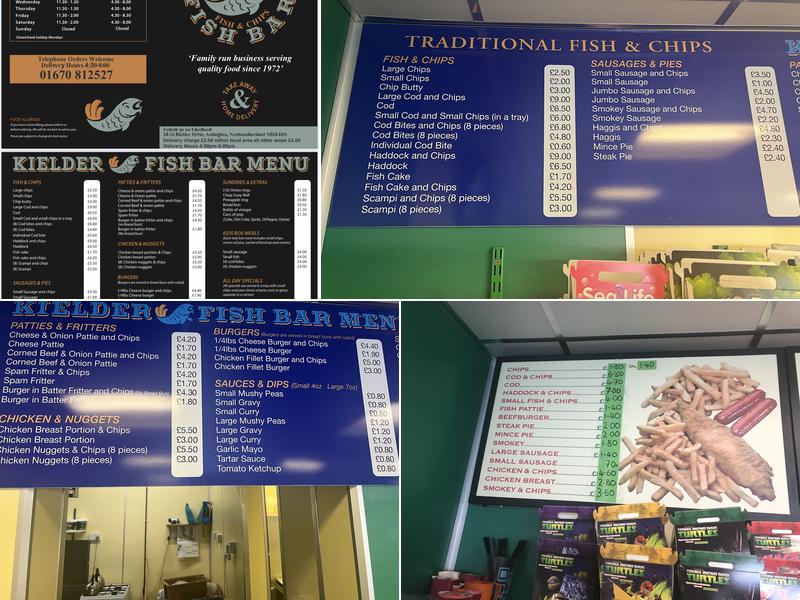 Kielder Fish Bar Menu